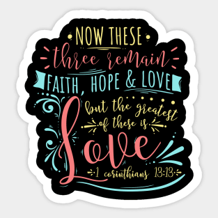 Faith Hope & Love Christian Scripture Lettering Sticker